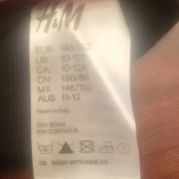 H&M 10-12 footless black and gray tiger stripe tights - Picture 2 of 3